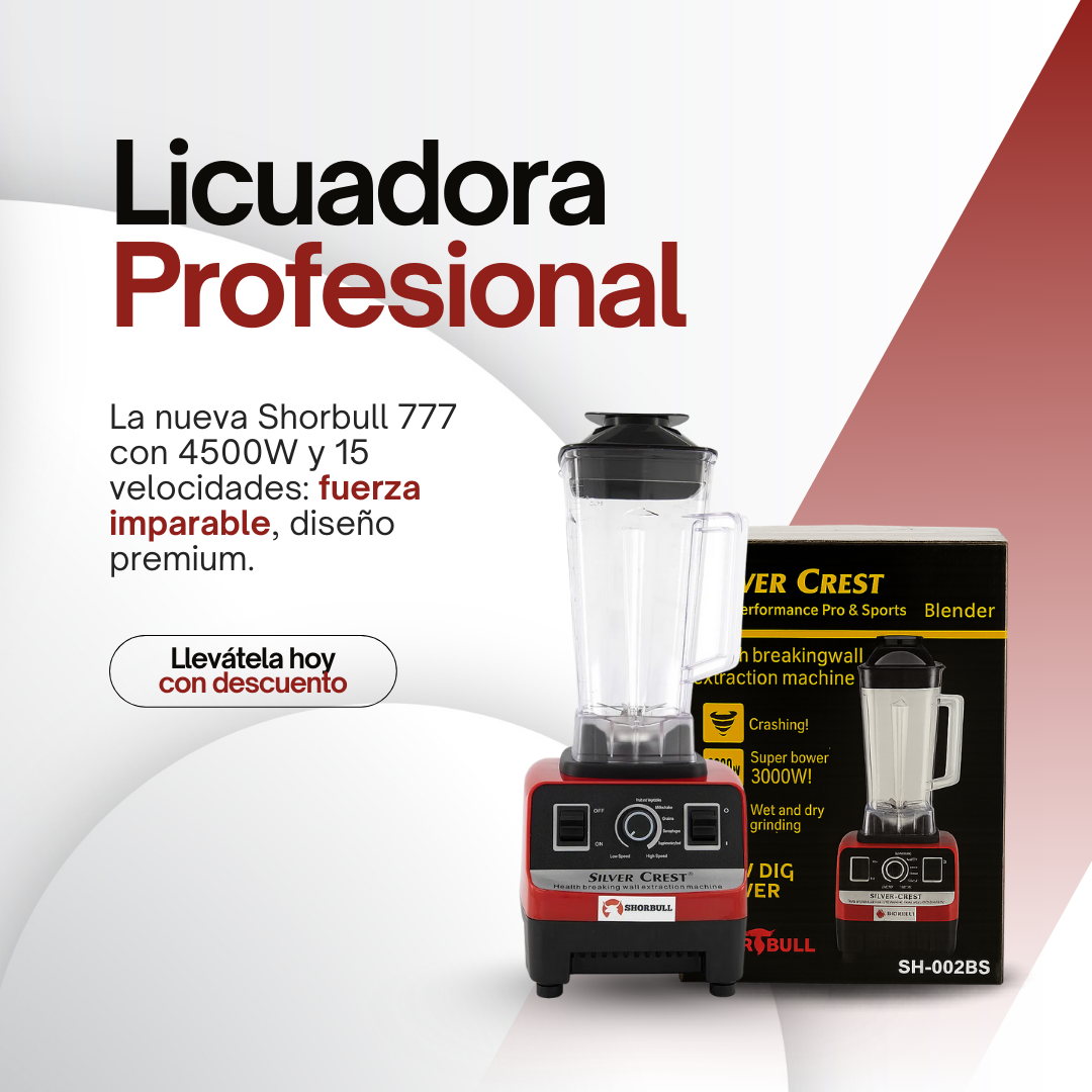 Licuadora Profesional Shorbull - 4500W + Picador Elétrico GRATIS 🎁