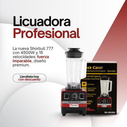 Licuadora Profesional Shorbull - 4500W + Picador Elétrico GRATIS 🎁