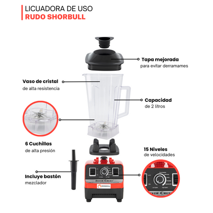 Licuadora Profesional Shorbull - 4500W + Picador Elétrico GRATIS 🎁