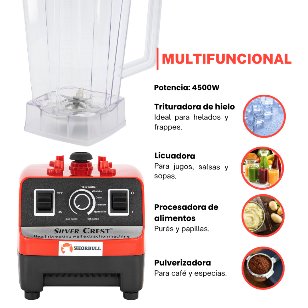 Licuadora Profesional Shorbull - 4500W + Picador Elétrico GRATIS 🎁